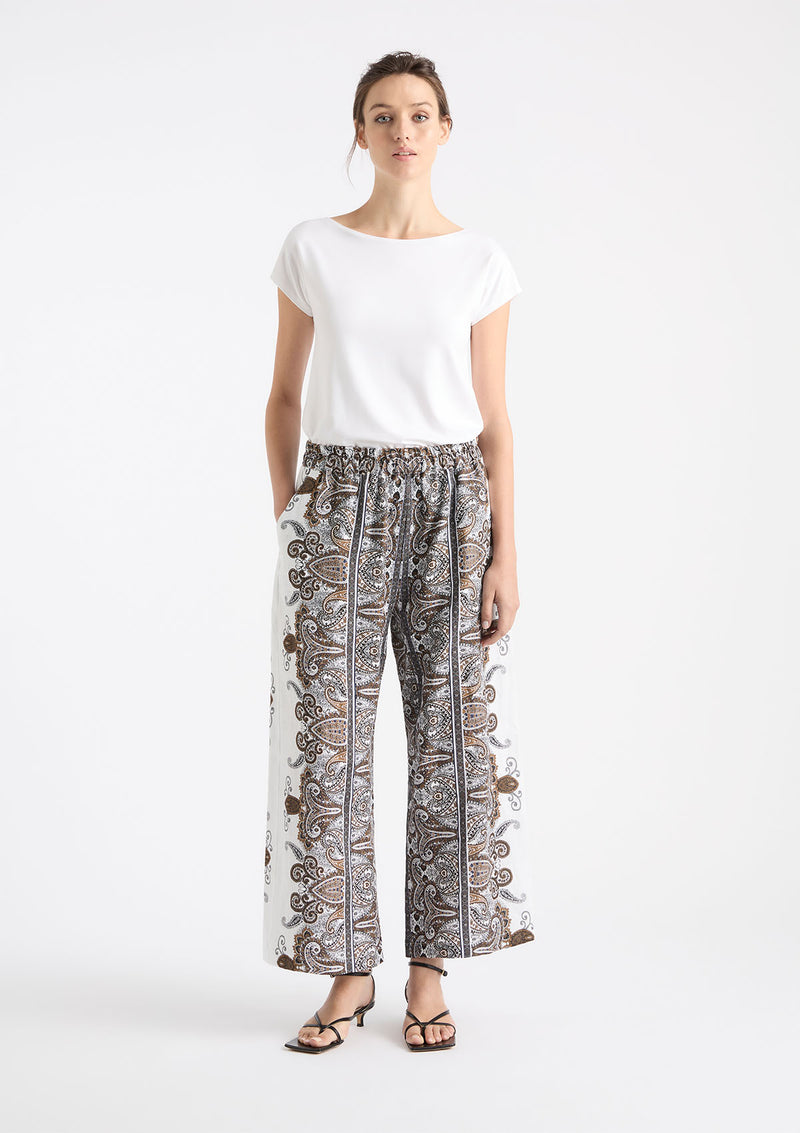 Mela Purdie Lattice Print Linen Pace Pant