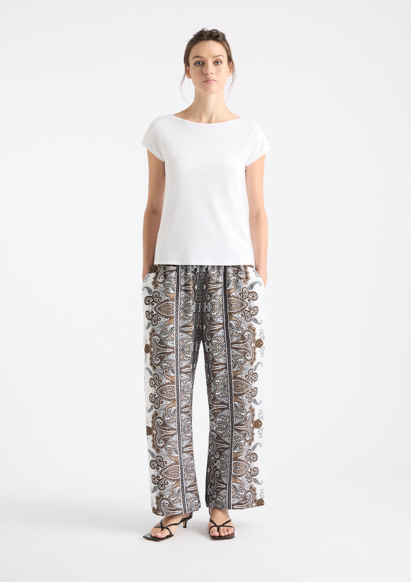 Mela Purdie Lattice Print Linen Pace Pant