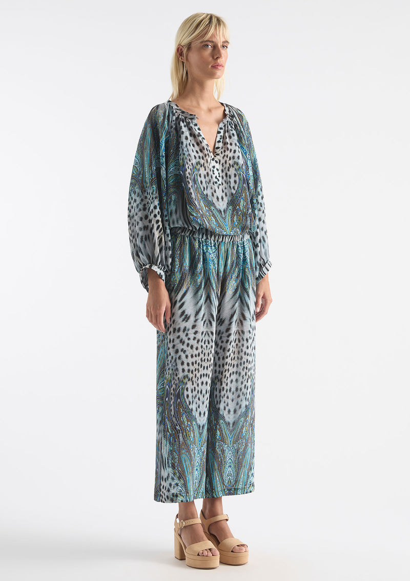 Mela Purdie Peacock Print Silk Pace Pant