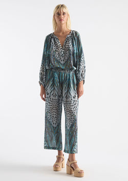 Mela Purdie Peacock Print Silk Pace Pant