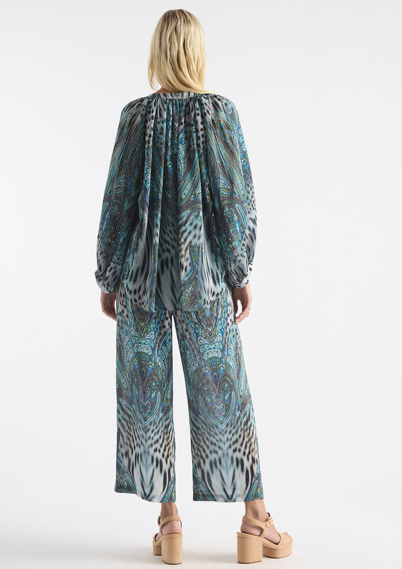 Mela Purdie Peacock Print Silk Pace Pant