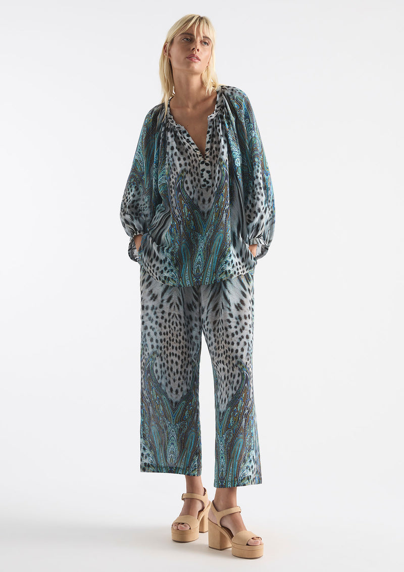 Mela Purdie Peacock Print Silk Pace Pant