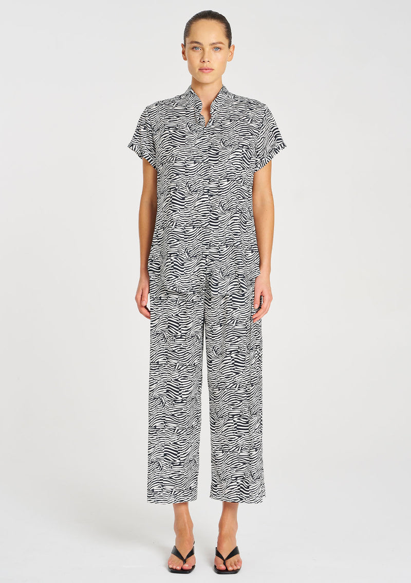 Mela Purdie Terrain Print Charmeuse Pace Pant
