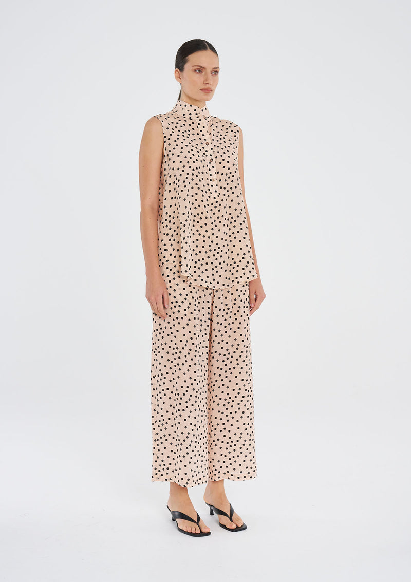 Mela Purdie Scattered Spot Silk Tab Slide Tank