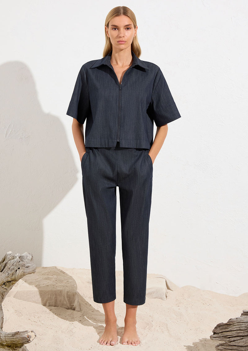 Mela Purdie Soft Stretch Denim Welt Pocket Trouser