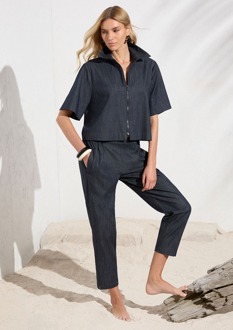 Mela Purdie Soft Stretch Denim Welt Pocket Trouser