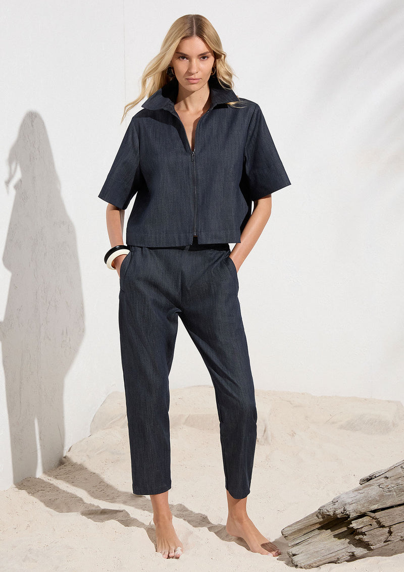 Mela Purdie Soft Stretch Denim Welt Pocket Trouser