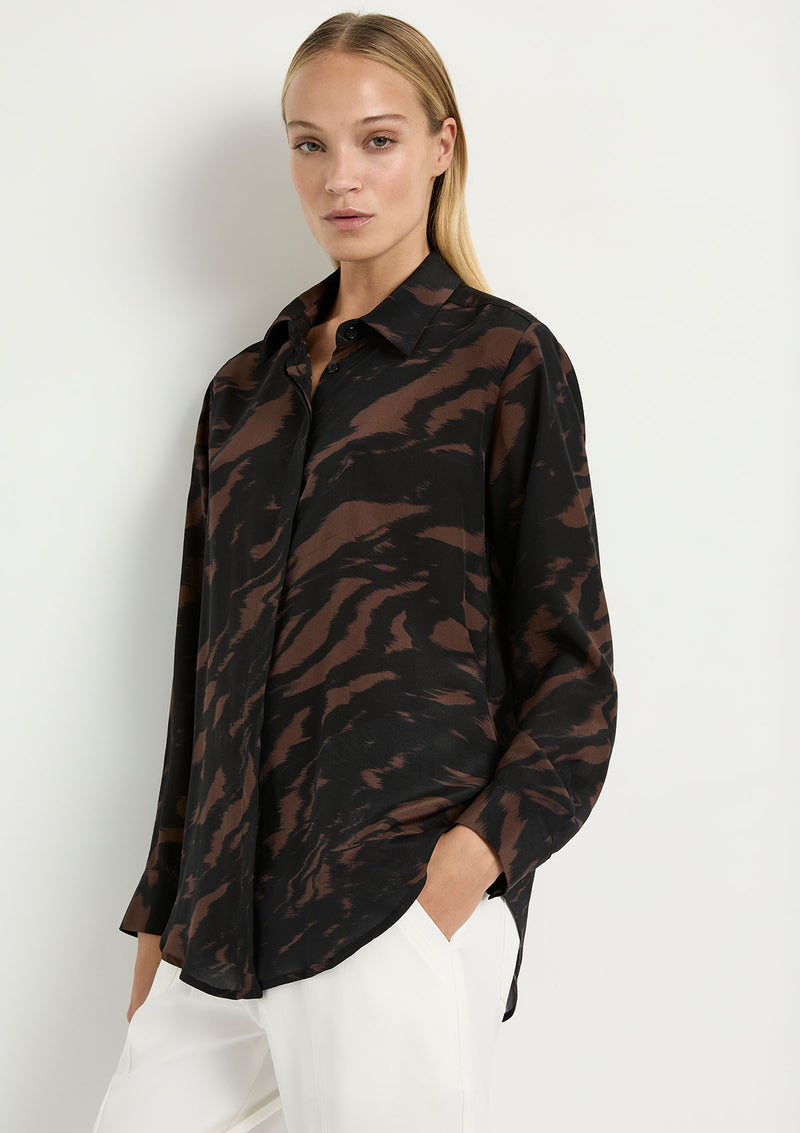 Mela Purdie Shadow Print Silk Soft Shirt