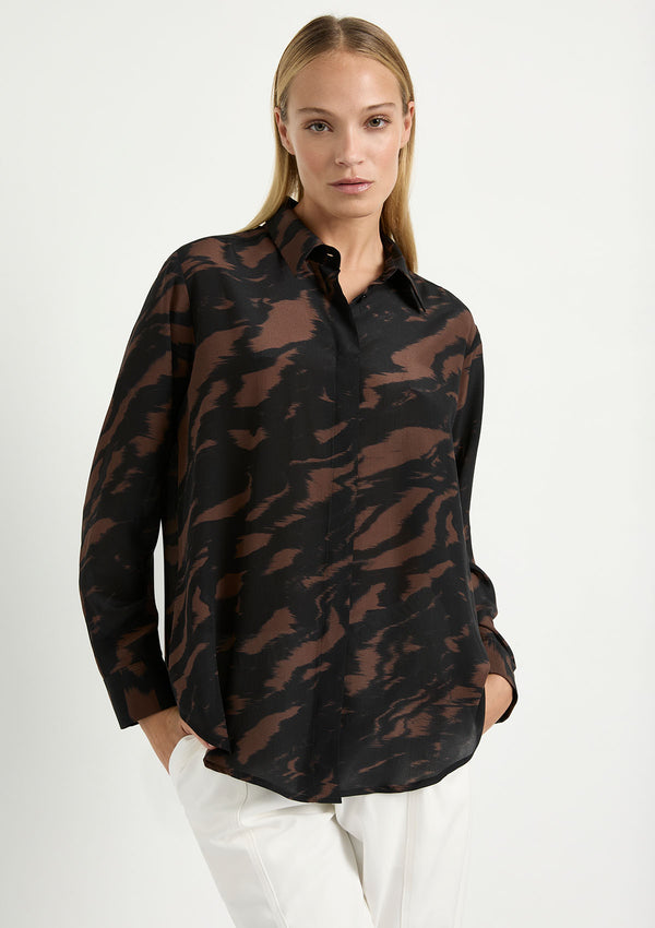 Mela Purdie Shadow Print Silk Soft Shirt