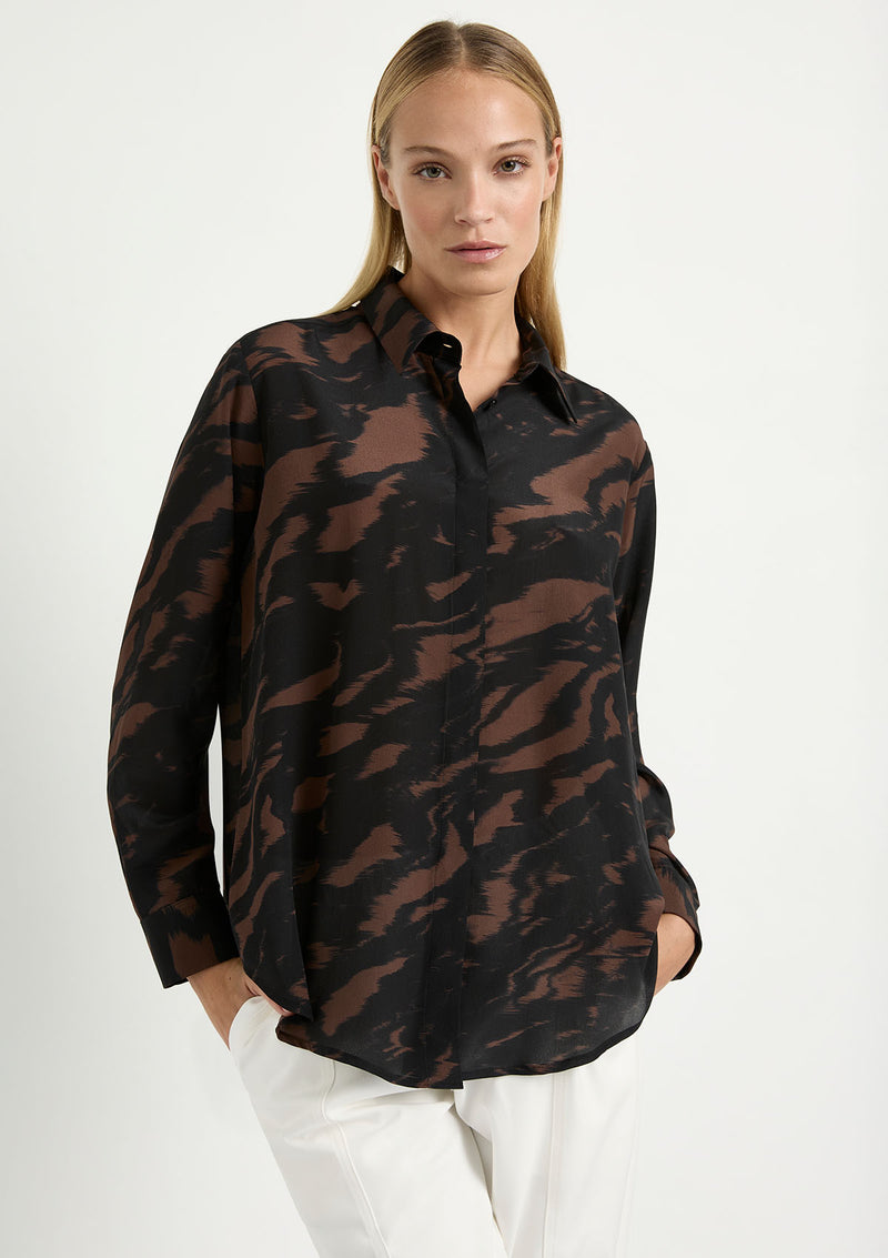 Mela Purdie Shadow Print Silk Soft Shirt