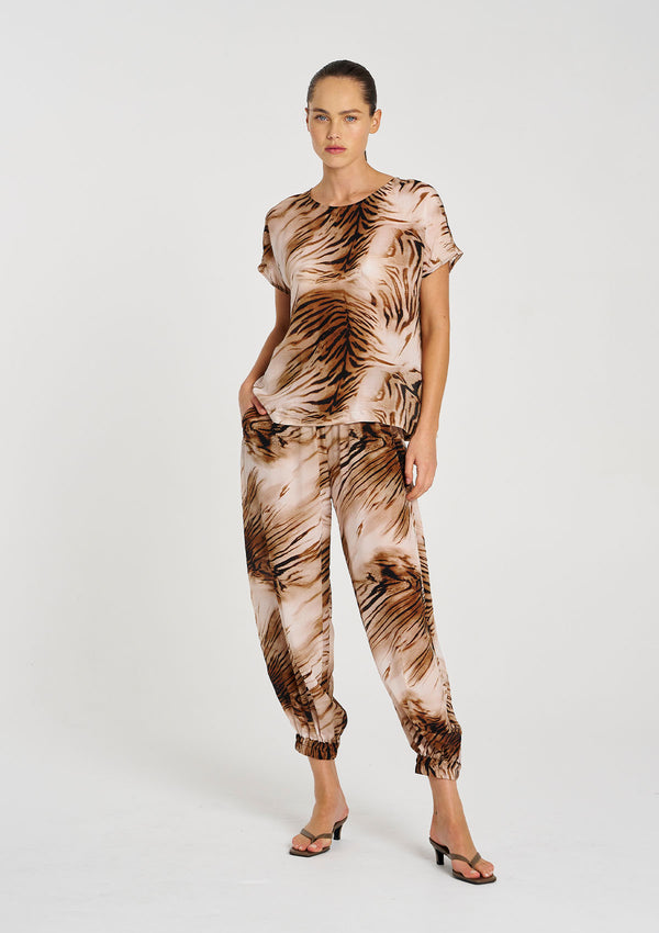 Mela Purdie Silk Tiger Print Moroccan Pant