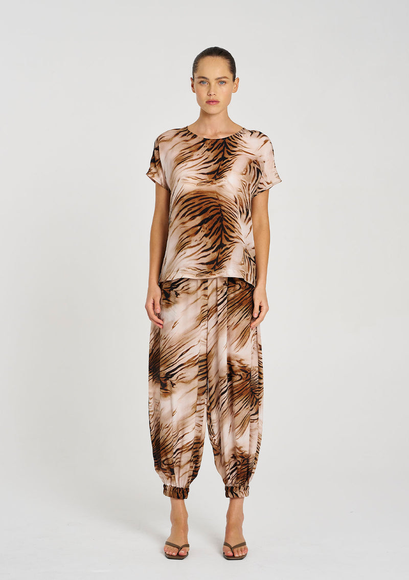 Mela Purdie Silk Tiger Print Moroccan Pant