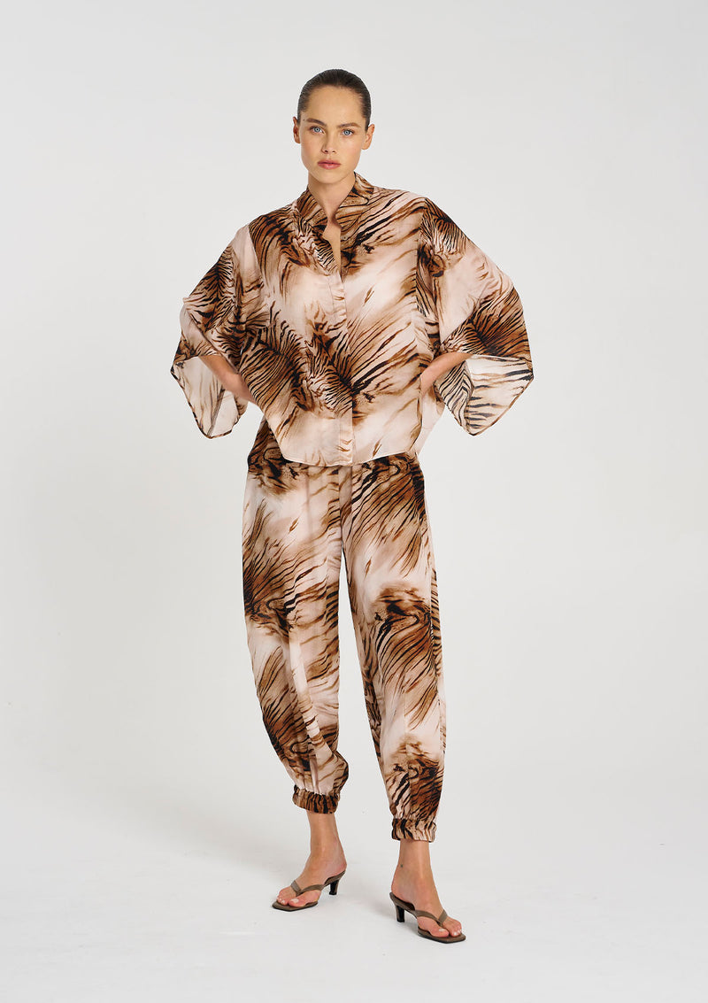 Mela Purdie Silk Tiger Print Moroccan Pant