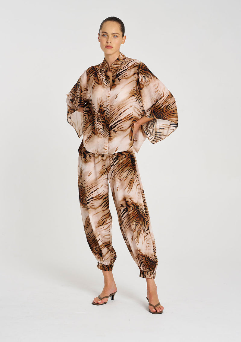 Mela Purdie Silk Tiger Print Moroccan Pant