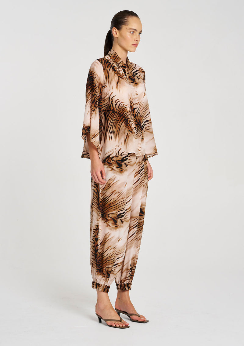 Mela Purdie Silk Tiger Print Moroccan Pant