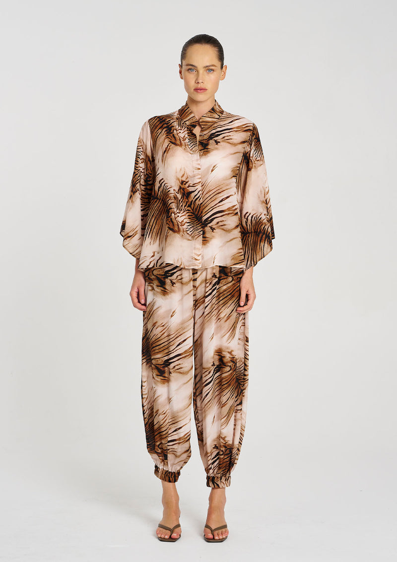 Mela Purdie Silk Tiger Print Moroccan Pant
