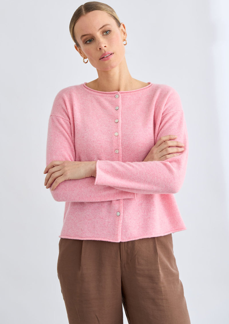 Mia Fratino Pure Reversible Button Cardigan - Petal