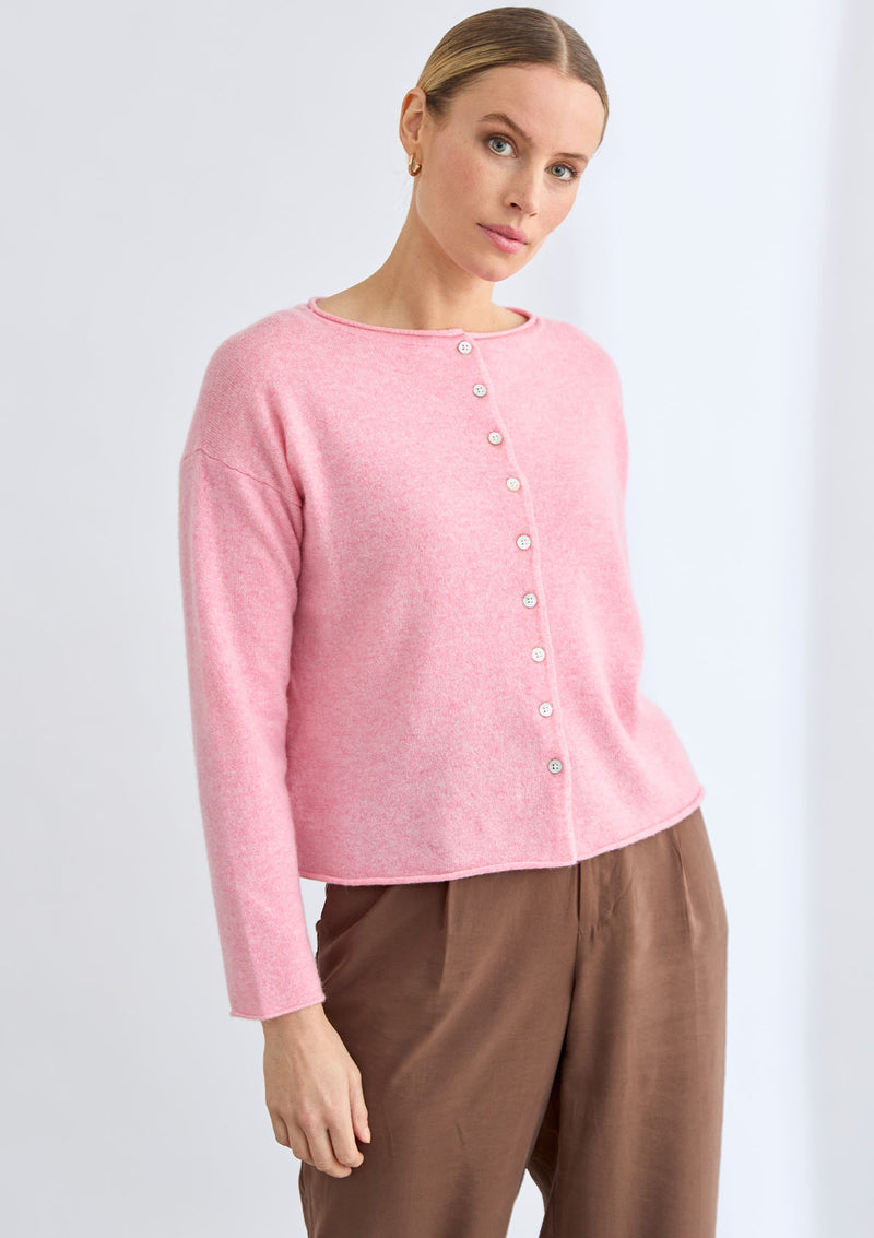 Mia Fratino Pure Reversible Button Cardigan - Petal