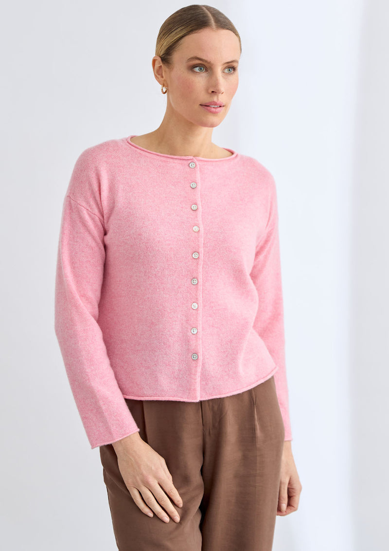 Mia Fratino Pure Reversible Button Cardigan - Petal
