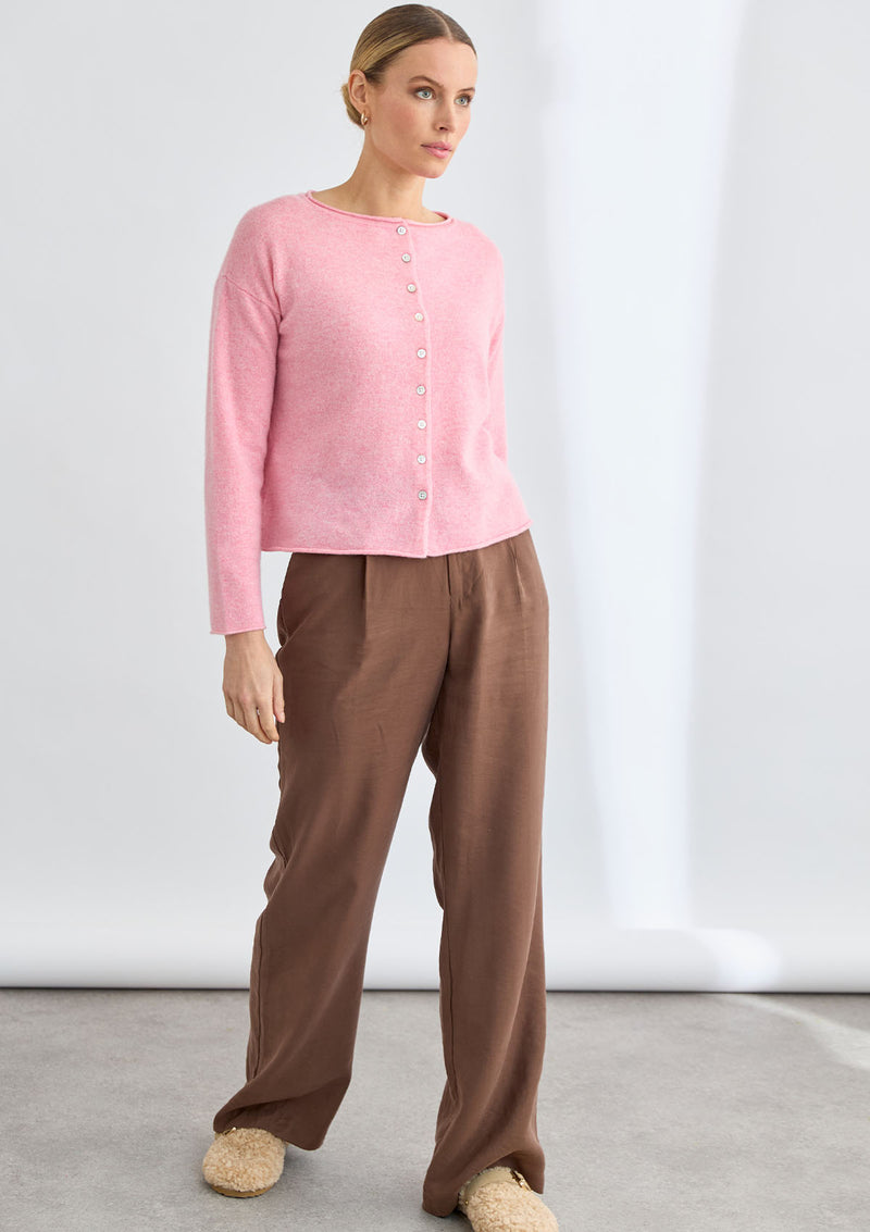 Mia Fratino Pure Reversible Button Cardigan - Petal
