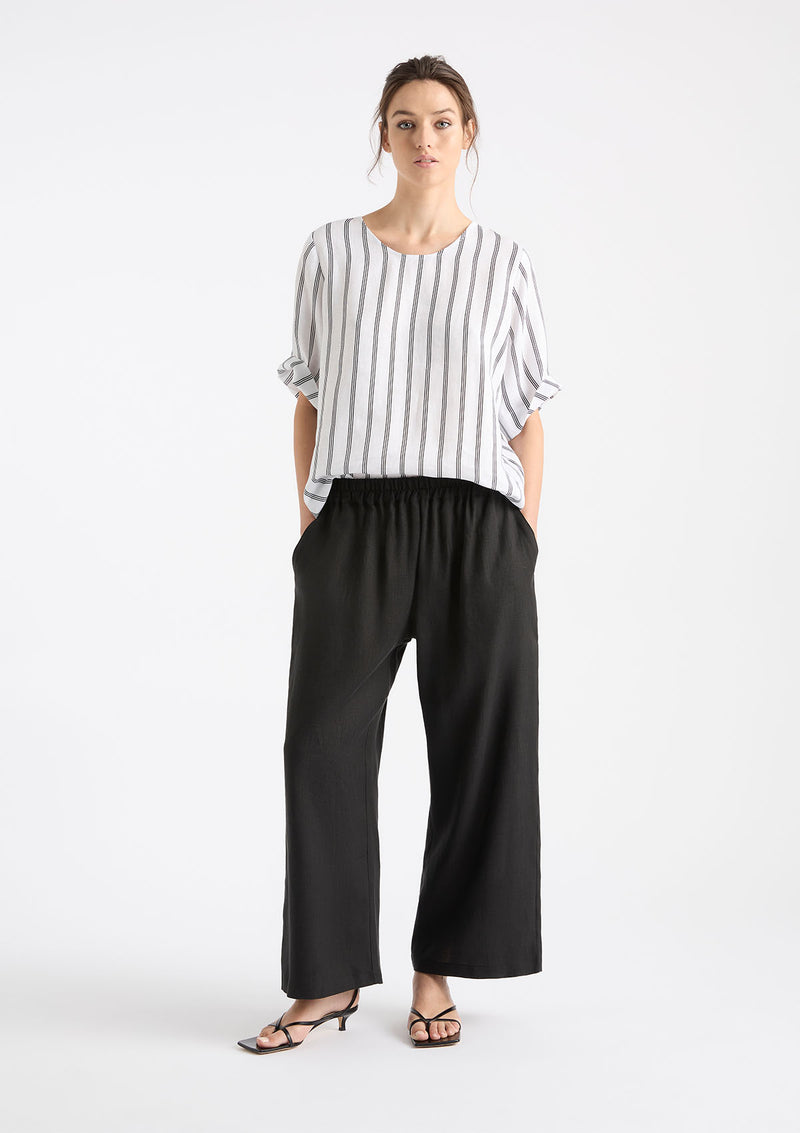 Mela Purdie Trio Stripe Print Linen Plaza T