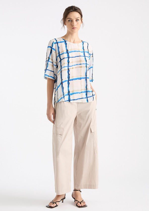 Mela Purdie Riviera Check Print Silk Plaza T