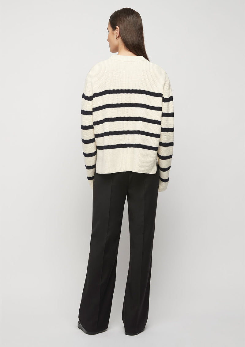 FRIEND of AUDREY Cotton Striped Knit Top