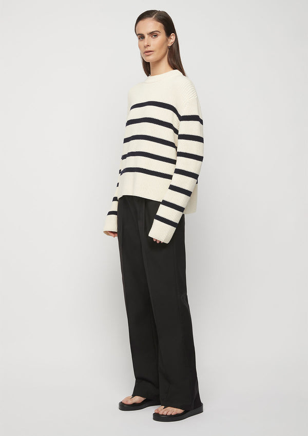 FRIEND of AUDREY Cotton Striped Knit Top