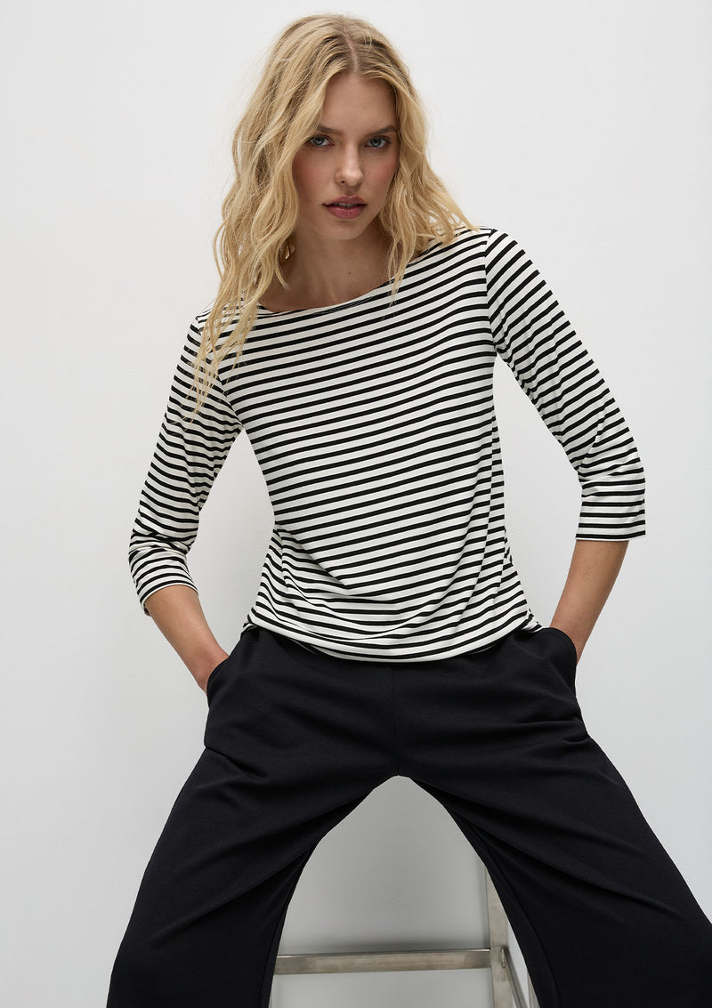 Mela Purdie Straw Stripe Jersey Relaxed Boatneck