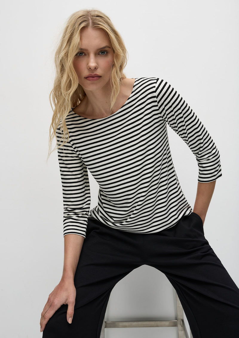 Mela Purdie Straw Stripe Jersey Relaxed Boatneck