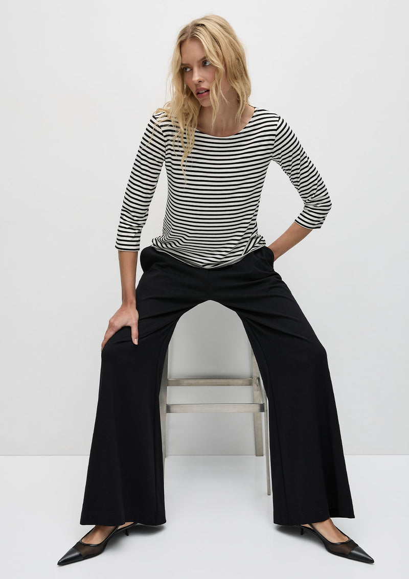 Mela Purdie Straw Stripe Jersey Relaxed Boatneck