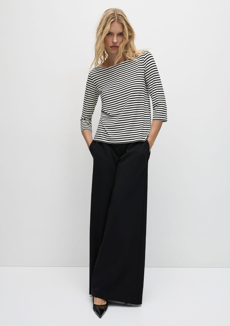Mela Purdie Straw Stripe Jersey Relaxed Boatneck