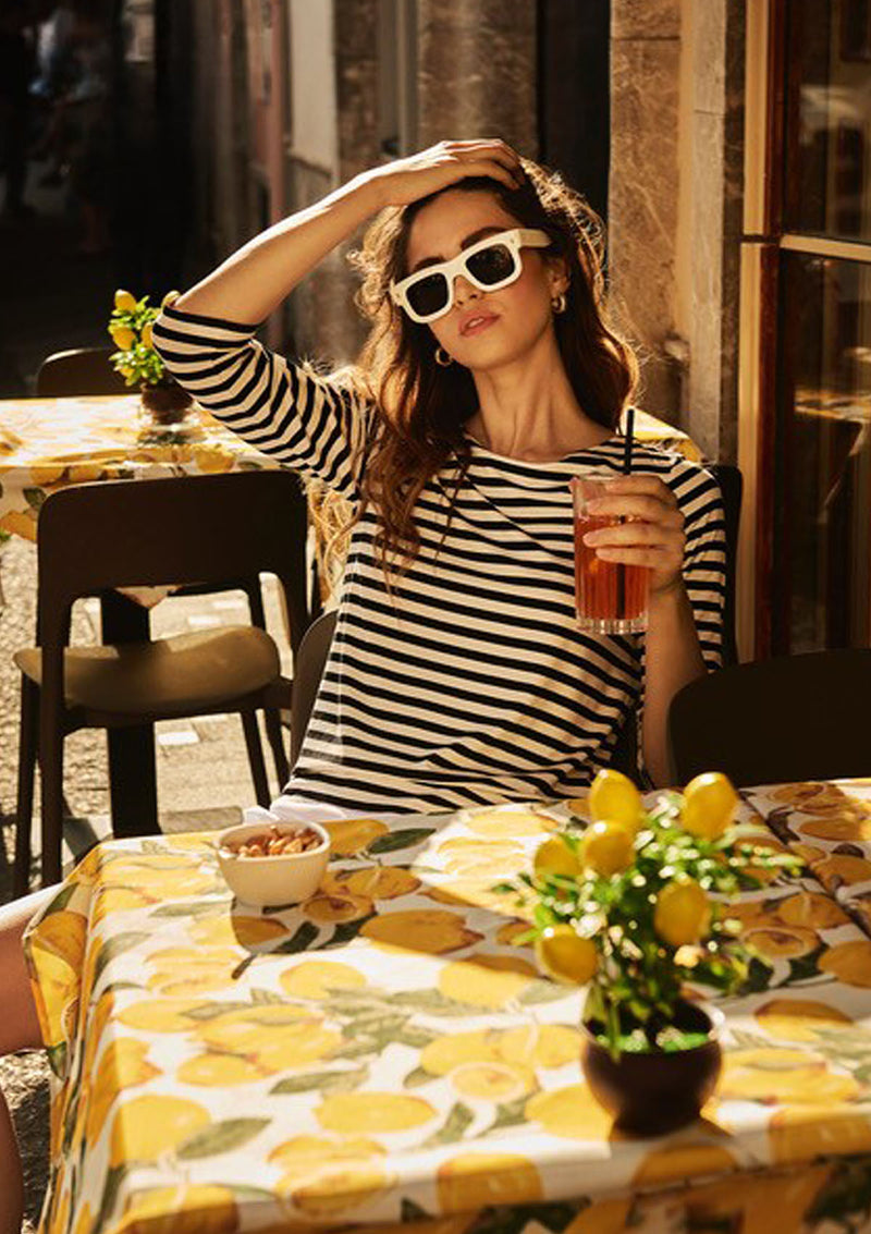 Mela Purdie Picasso Stripe Jersey Relaxed Boat Neck