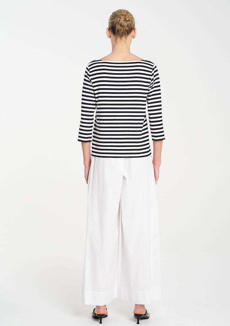 Mela Purdie Picasso Stripe Jersey Relaxed Boat Neck