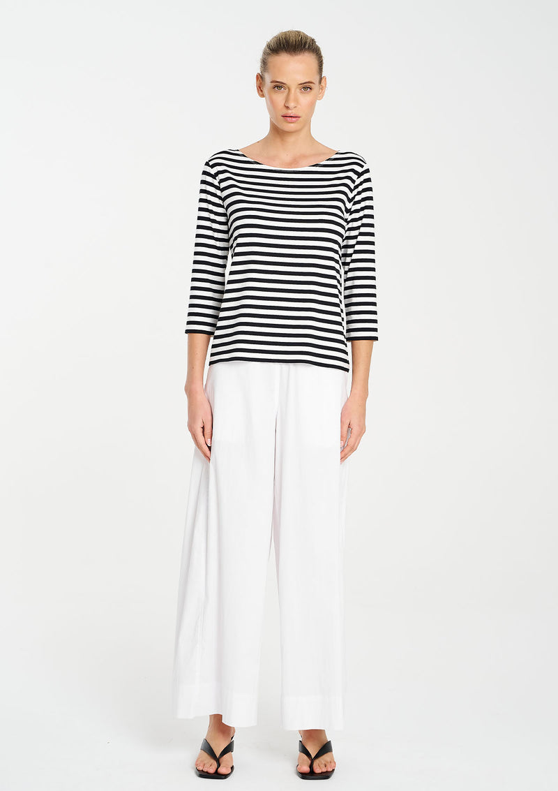 Mela Purdie Picasso Stripe Jersey Relaxed Boat Neck