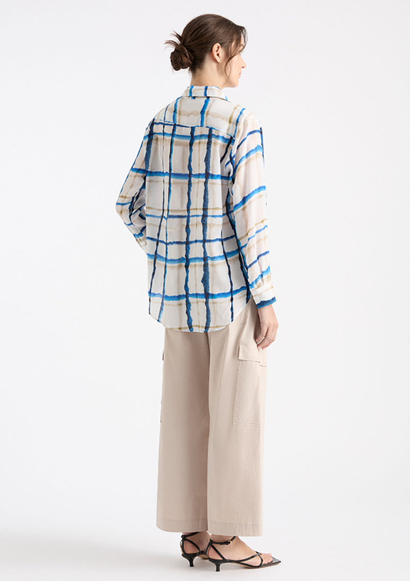 Mela Purdie Riviera Check Print Silk Soft Shirt