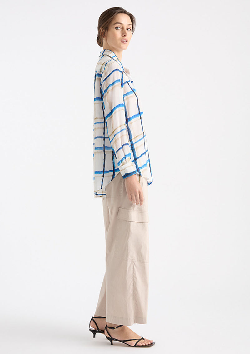 Mela Purdie Riviera Check Print Silk Soft Shirt