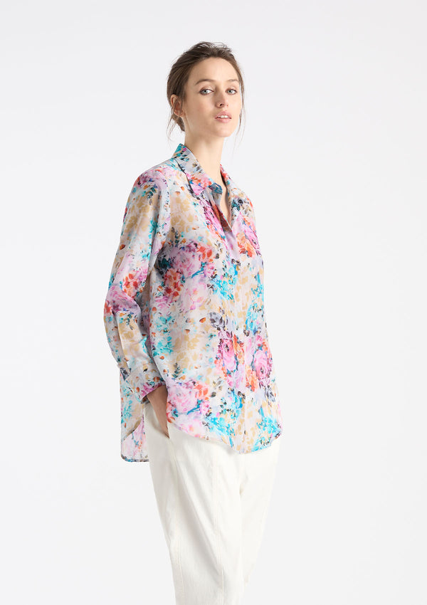 Mela Purdie Gossamer Print Silk Soft Shirt