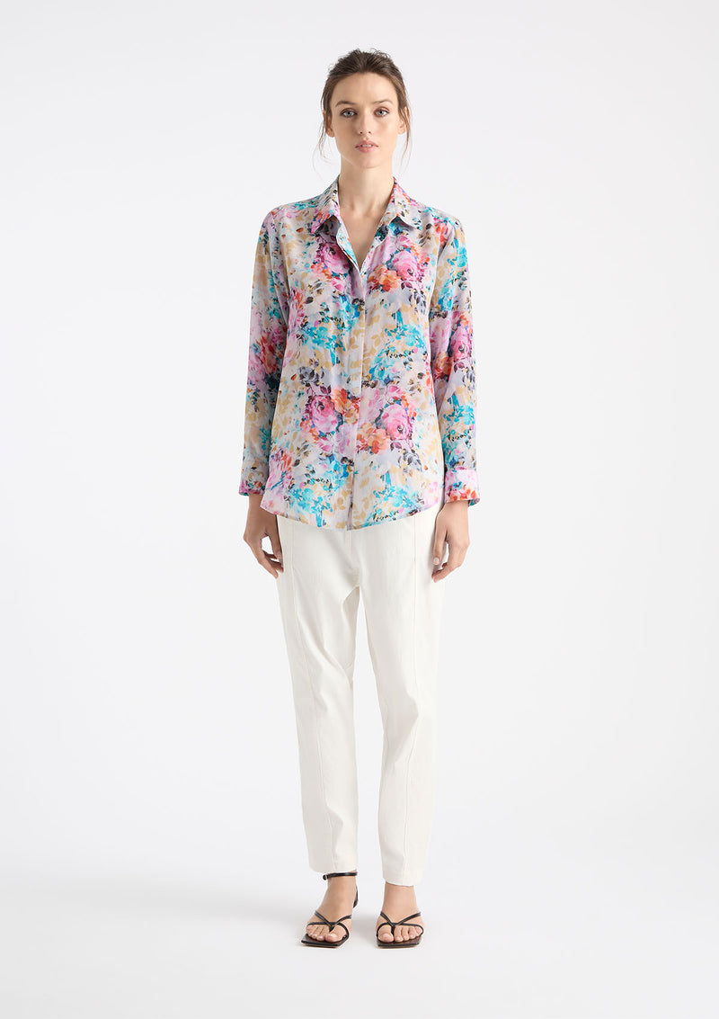 Mela Purdie Gossamer Print Silk Soft Shirt