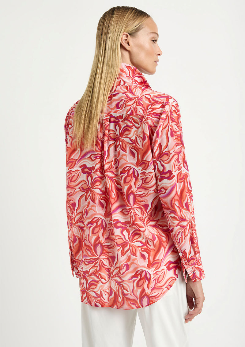 Mela Purdie Tangelo Print Silk Soft Shirt
