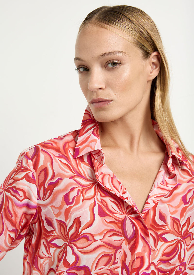 Mela Purdie Tangelo Print Silk Soft Shirt