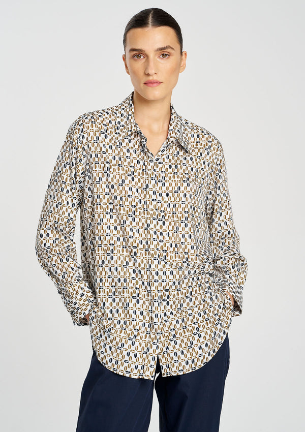 Mela Purdie Pendant Print Charmeuse Soft Shirt