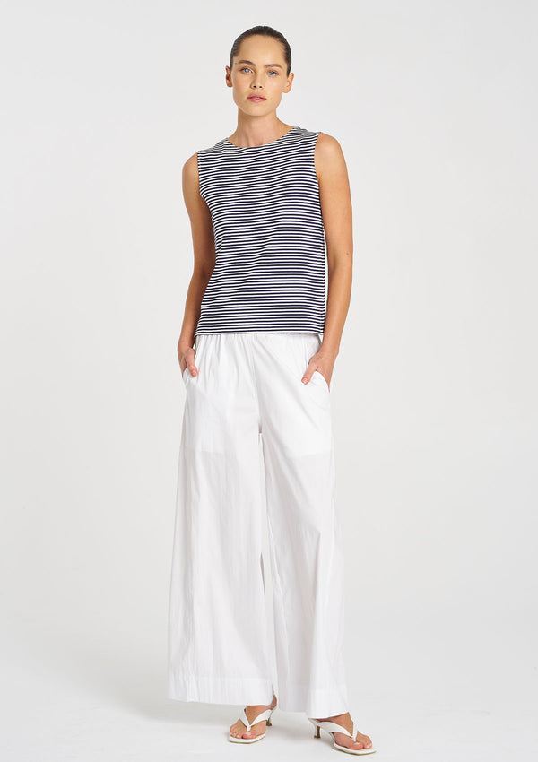 Mela Purdie Yacht Stripe Jersey Palazzo Shell