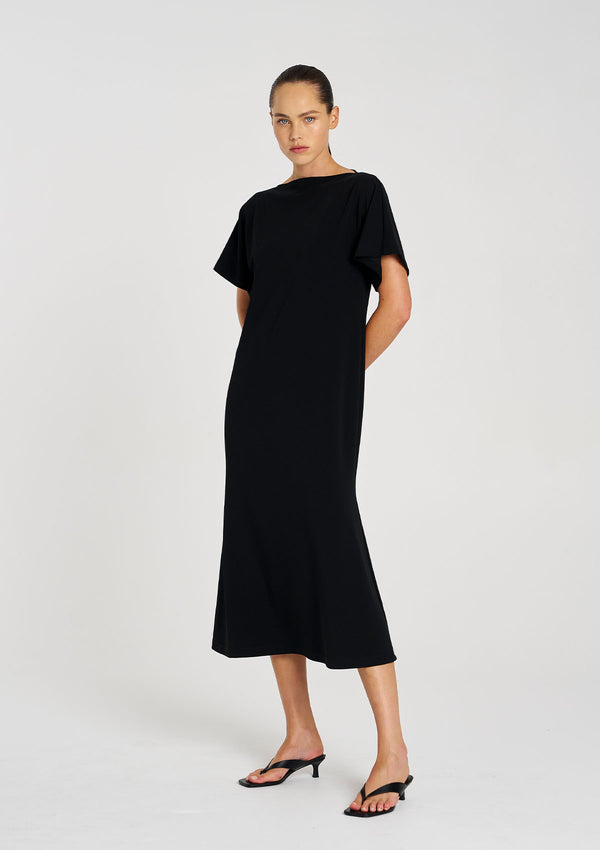 Mela Purdie Powder Knit Slash Neck Dress