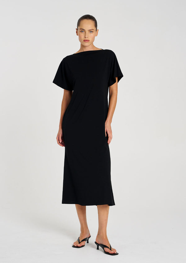 Mela Purdie Powder Knit Slash Neck Dress