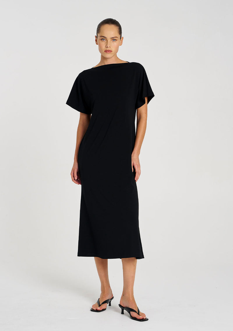 Mela Purdie Powder Knit Slash Neck Dress