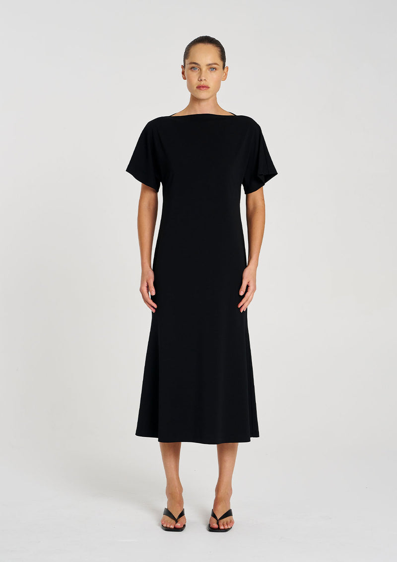 Mela Purdie Powder Knit Slash Neck Dress
