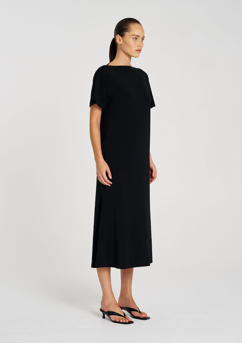 Mela Purdie Powder Knit Slash Neck Dress