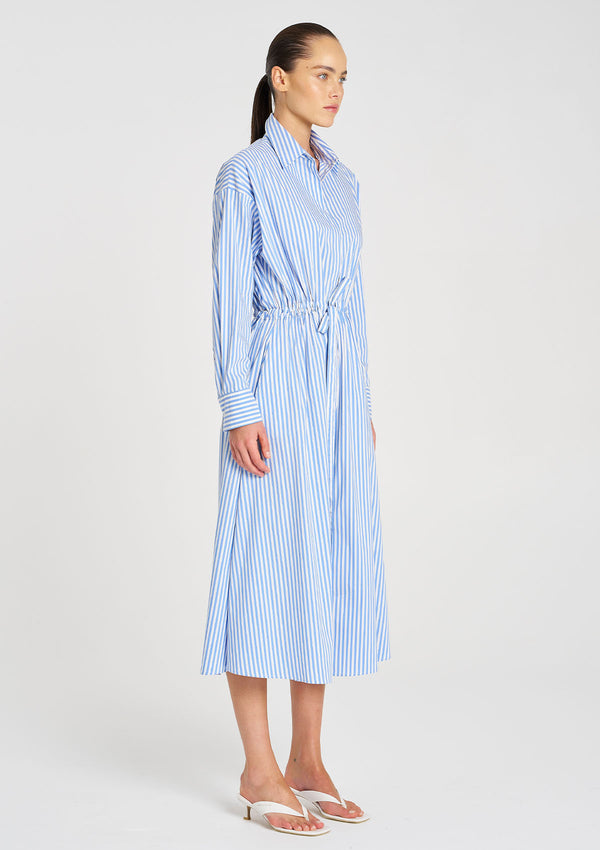 Mela Purdie Stripe Microprene Draw Waist Dress