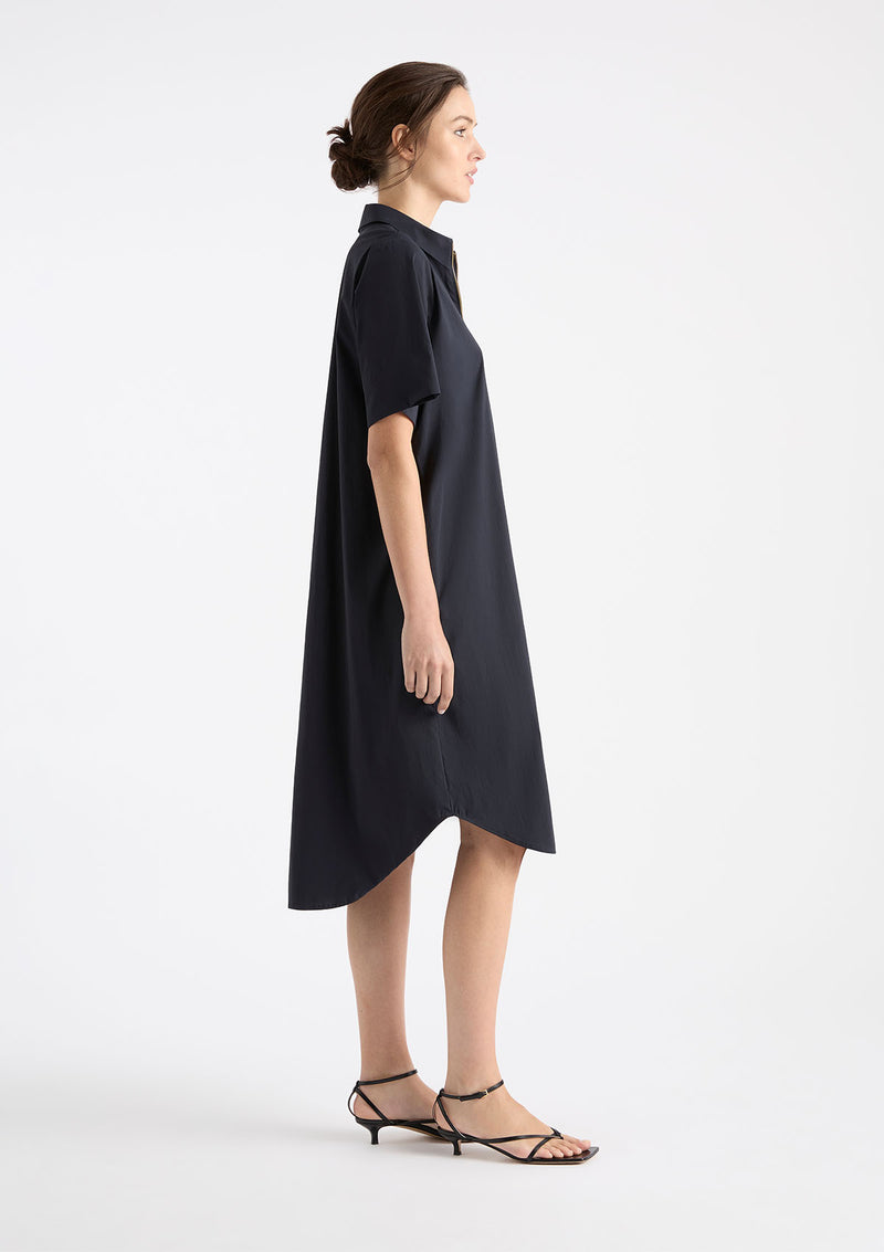 Mela Purdie Microprene SS Zip Front Dress